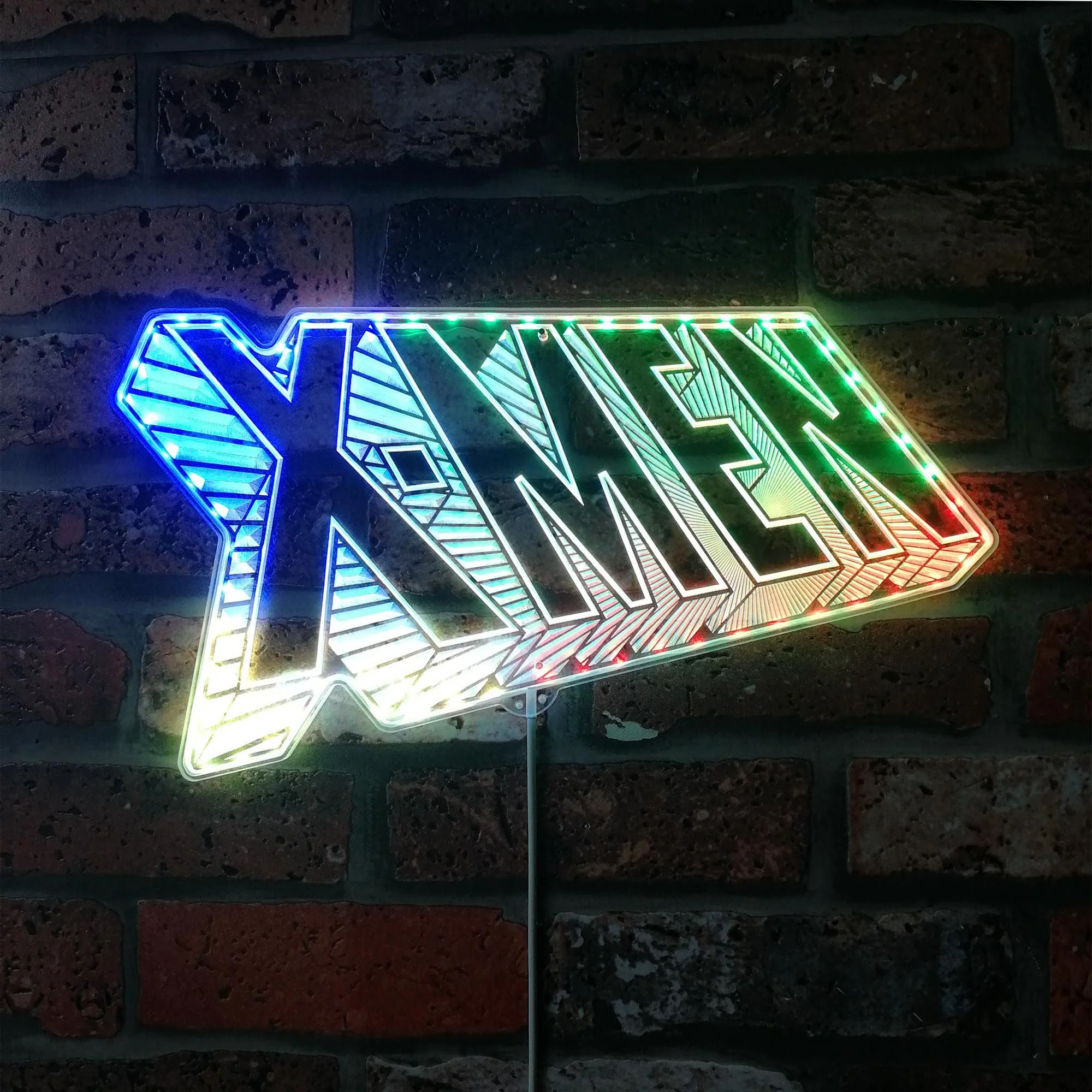X-Men Comic Class Logo Neon LED Sign with Dynamic RGB Colors