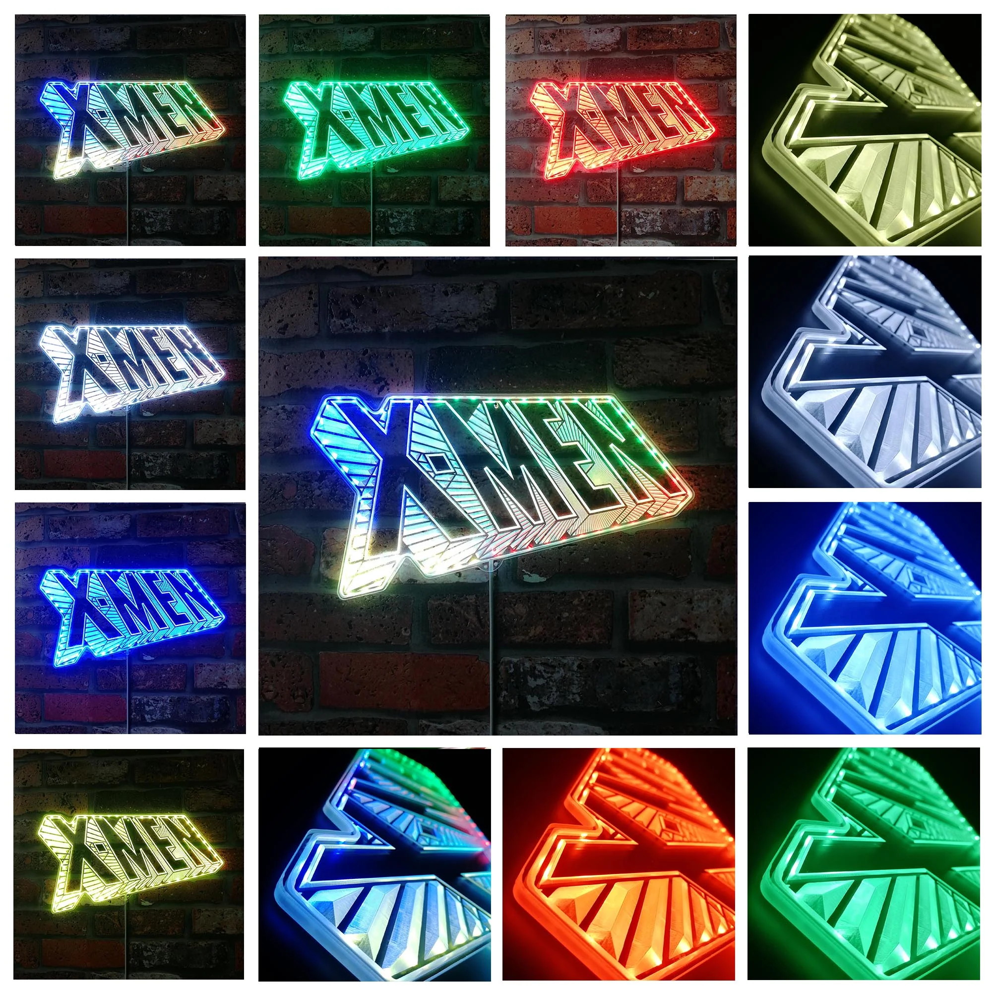X-Men Comic Class Logo Neon LED Sign with Dynamic RGB Colors - Image 2