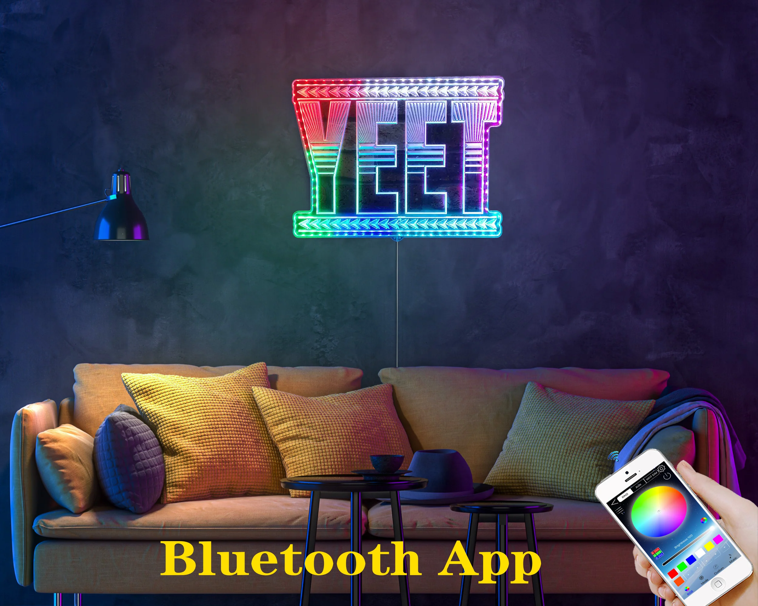 Yeet Wwe Neon LED Sign with Dynamic RGB Colors - Image 7