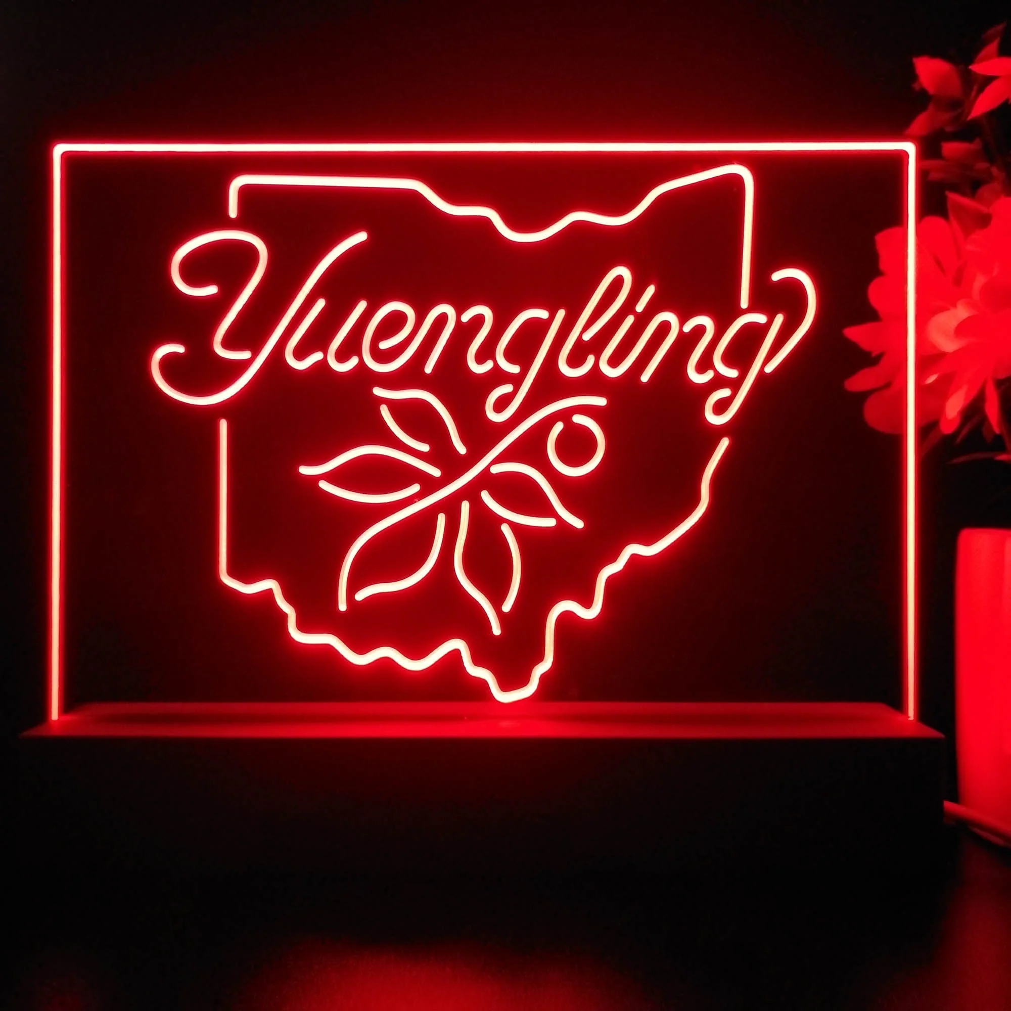 Yuengling Ohio State Buckeye Larger Beer Neon Sign Pub Bar Lamp - Image 2