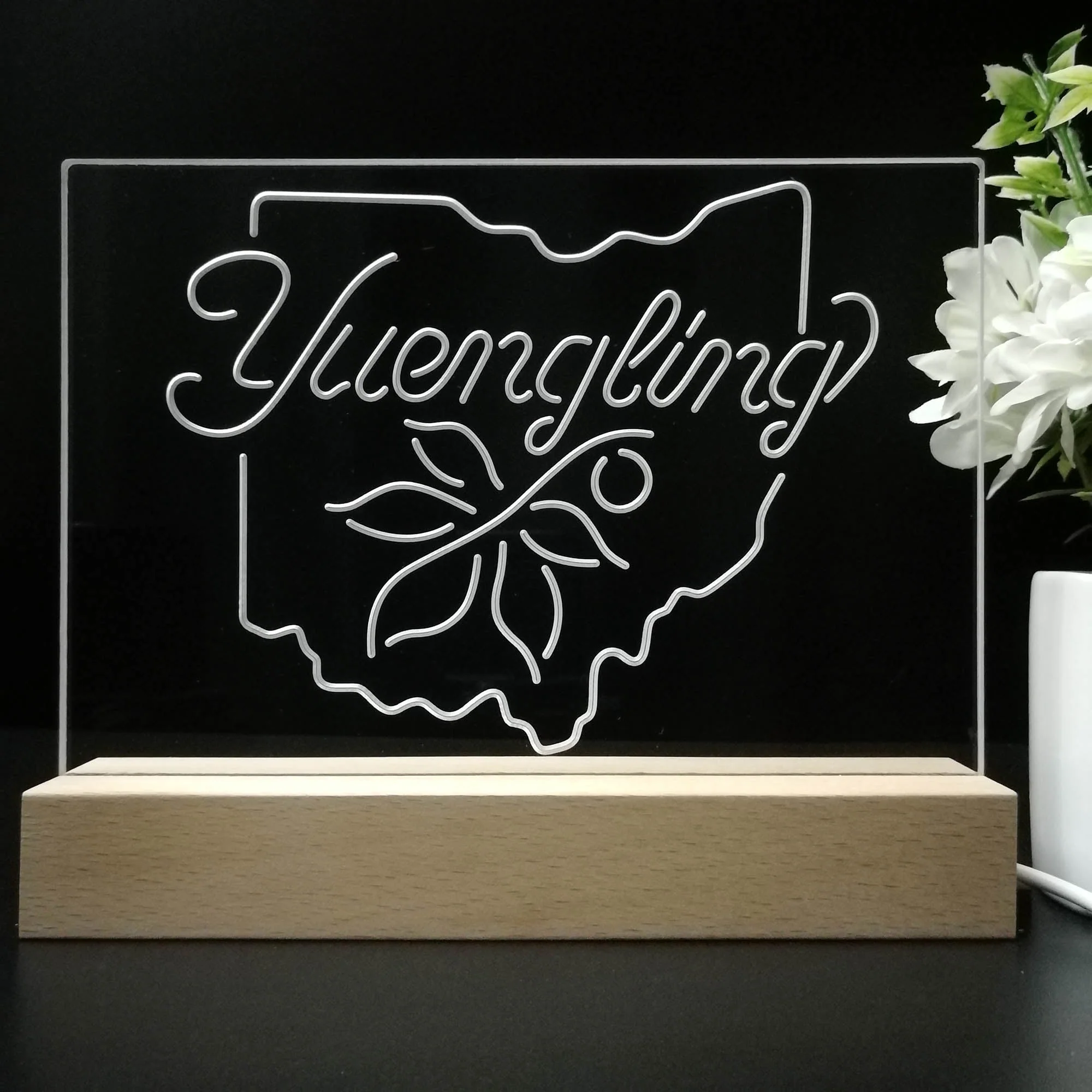 Yuengling Ohio State Buckeye Larger Beer Neon Sign Pub Bar Lamp - Image 8