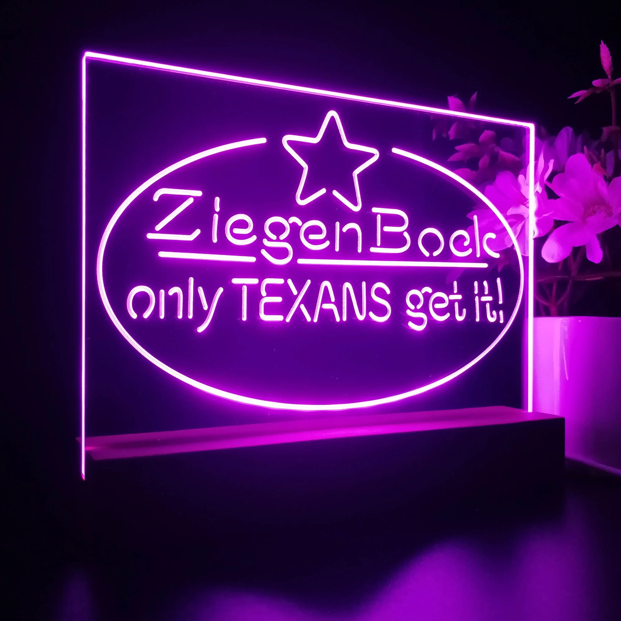 ZiegenBock Amber Only Texans Get it Neon Sign Pub Bar Lamp - Image 5